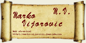 Marko Vijorović vizit kartica